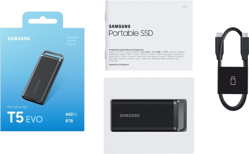 Samsung - T5 EVO Portable SSD 8TB Up to 460MB/s USB 3.2 MU-PH8T0S/AM - Image 3