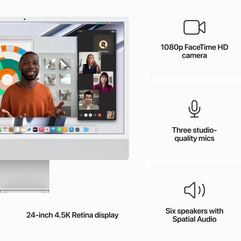 24-inch iMac M3 4.5K 8-Core CPU 10-Core GPU 8GB 256GB MQRJ3LL/A - Image 2