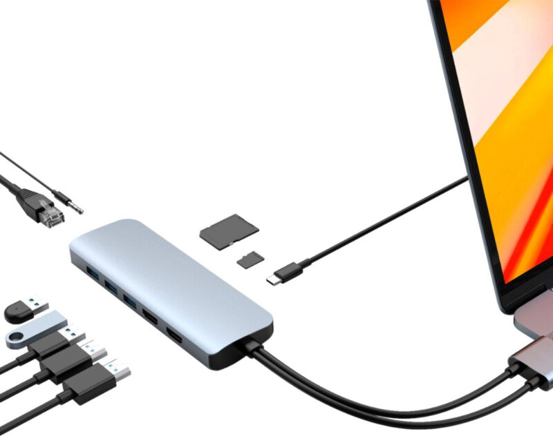 Hyper - Viper 10-Port USB-C Hub Dock for Apple MacBook Pro & MacBook Air HD392-GRAY - Image 4