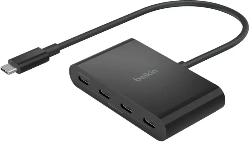 Belkin - Connect USB-C™ to 4-Port USB-C Hub, w/ 4 USB-C 3.2 Gen2 Ports & 100W PD AVC018btBK